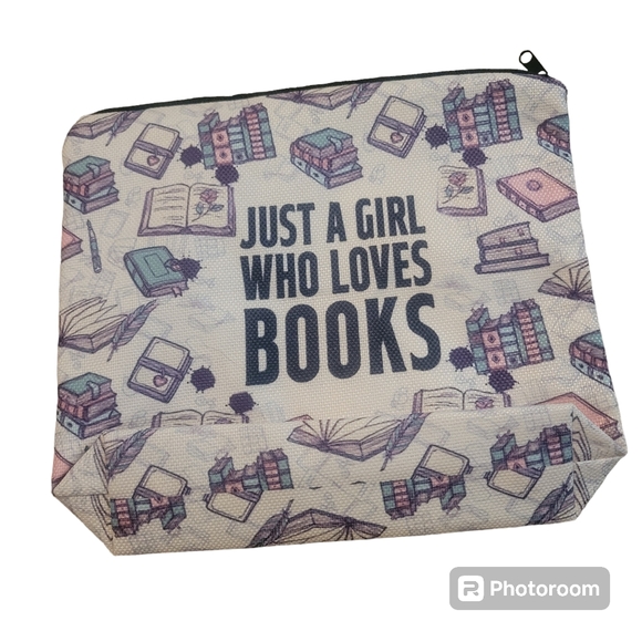 Just a Girl That Loves Books Cosmetic Make-Up Bag - Picture 2 of 3